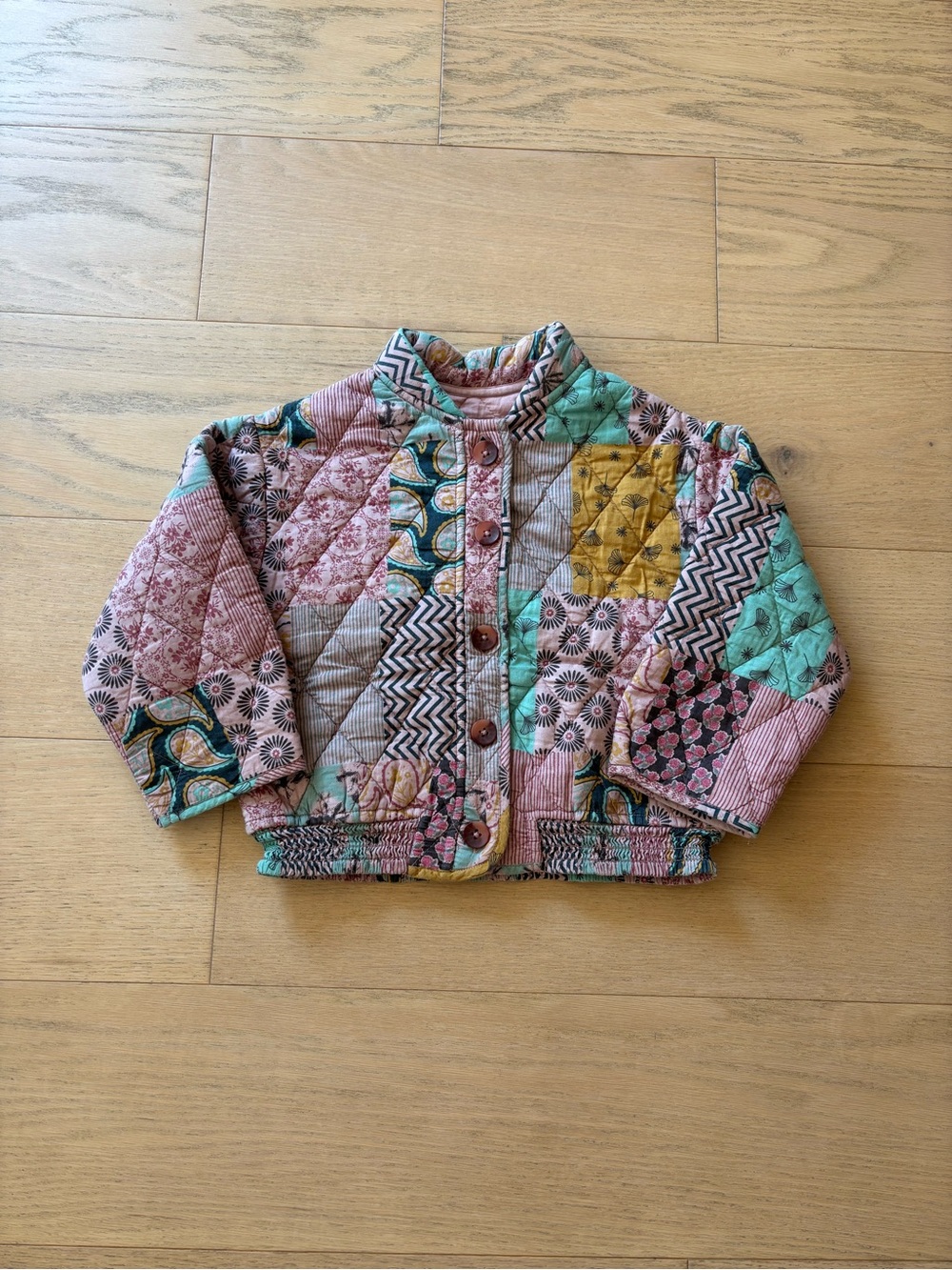Zara kid pink floral jacket, size 3Y - Picture 2 of 7